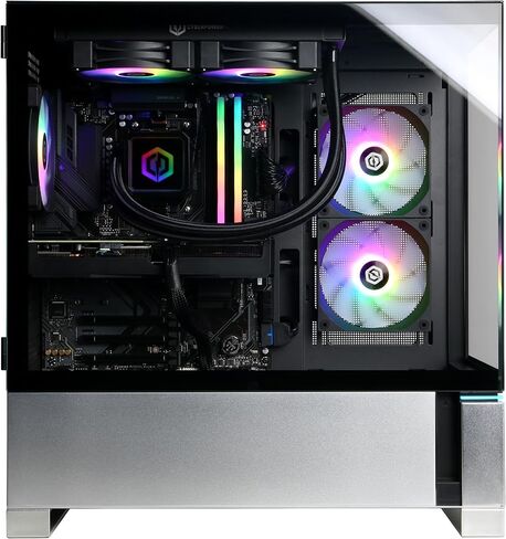 كمبيوتر CyberPowerPC Gamer Supreme Liquid Cool للألعاب، AMD Ryzen 7 8700F 4.1 جيجا هرتز، GeForce RTX 4070 Super 12 جيجا، 32 جيجا DDR5، 2 تيرابايت PCIe Gen4 SSD، جاهز للواي فاي ونظام التشغيل Windows 11 Home (SLCAI9400A) in Kuwait