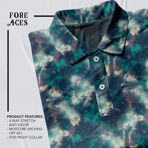 Mens Golf Shirt Moisture Wicking Quick-Dry 3D Printed Performance Polo Summer in Kuwait