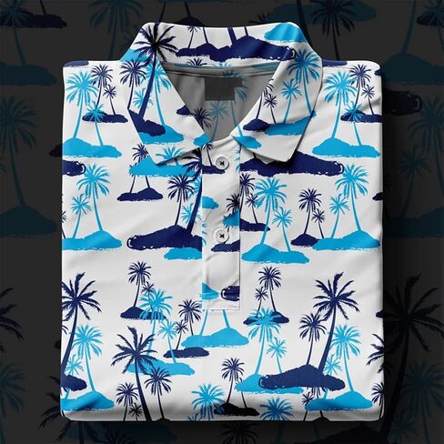 Mens Golf Shirt Moisture Wicking Quick-Dry 3D Printed Performance Polo Summer in Kuwait