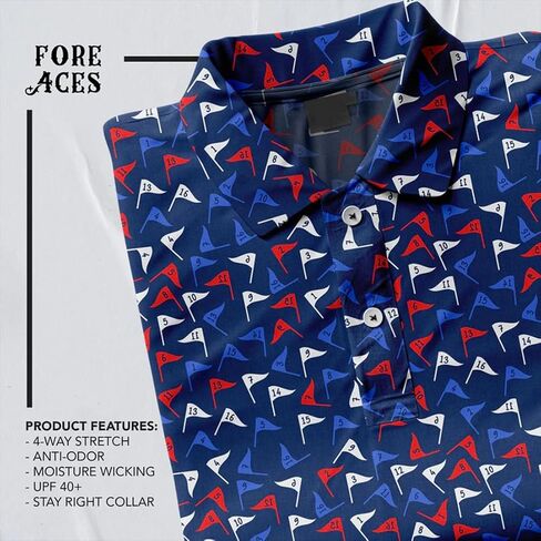 Mens Golf Shirt Moisture Wicking Quick-Dry 3D Printed Performance Polo Summer in Kuwait