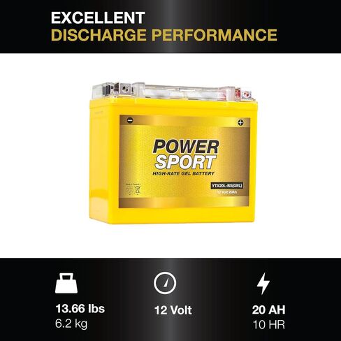 ExpertPower YTX20L-BS (GEL) High Performance Replacement Battery for Motorcycle, ATV, UTV, Snowmobile in Saudi Arabia