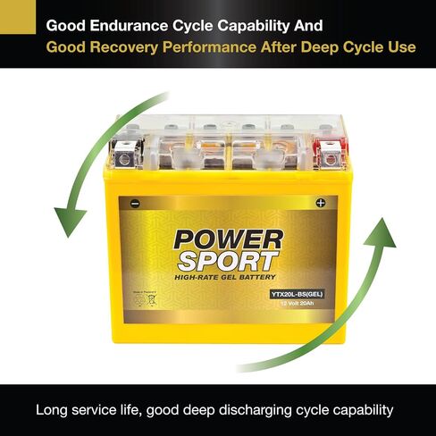 ExpertPower YTX20L-BS (GEL) High Performance Replacement Battery for Motorcycle, ATV, UTV, Snowmobile in Saudi Arabia