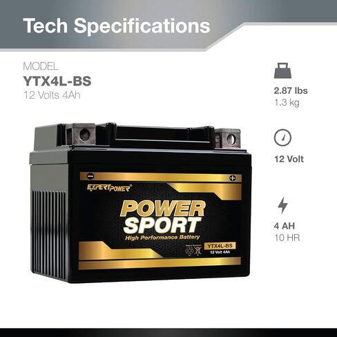 SEARTERPOWER YTX4L-BS POWERSPORT BUSTION AGM مختوم لـ ATV Quad Dirt/Pit Bike 50/70/110/125 CC in Saudi Arabia