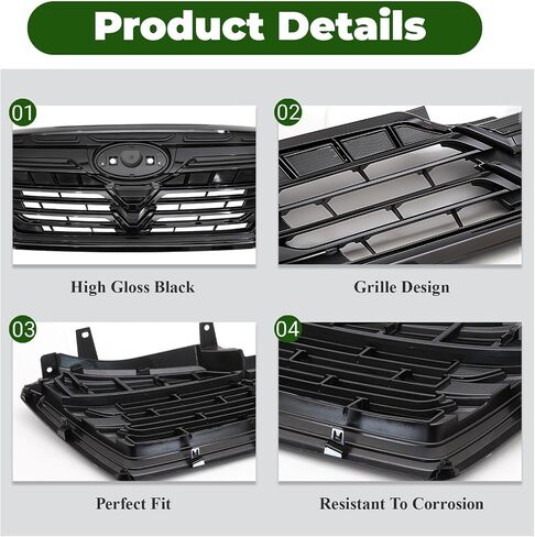 Front Grille Compatible with Subaru Forester 2022 2023 2024 Automotive Grille Front Bumper Upper Grill Guard, Glossy Black in Saudi Arabia