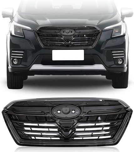 Front Grille Compatible with Subaru Forester 2022 2023 2024 Automotive Grille Front Bumper Upper Grill Guard, Glossy Black in Saudi Arabia