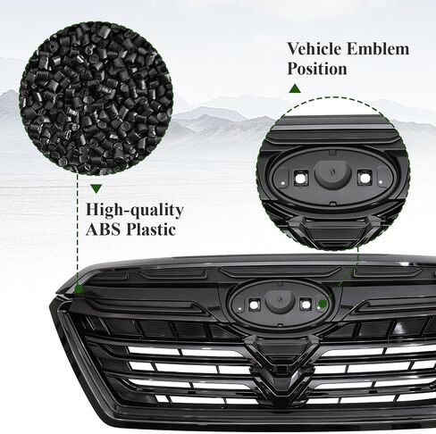Front Grille Compatible with Subaru Forester 2022 2023 2024 Automotive Grille Front Bumper Upper Grill Guard, Glossy Black in Saudi Arabia