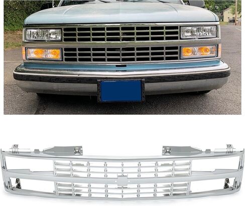 Grille Grille Grille Grille المتوافق مع 1992-1993 شيفروليه بليزر 1988-1993 شيفروليه C/K1500/2500/3500 1992-1993 شيفروليه C/K1500/2500 استبدال الضواحي GM1200238 15981106 Silver ، Silvery ، in Saudi Arabia