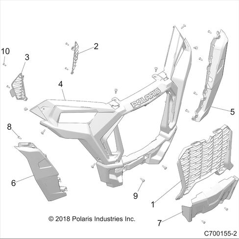 Polaris 5454296-070 Grille-Front Fascia BLK Part RZR XP Turbo in Saudi Arabia