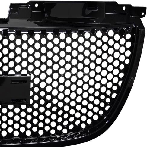 7422451373312 متوافق مع 2007-2014 GMC Yukon/XL/Denali Glossy Black Round Hole Mesh Apper + Lower Front Pumper Grille Grille in Kuwait