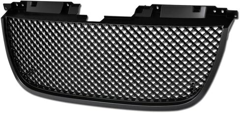 7422451373312 متوافق مع 2007-2014 GMC Yukon/XL/Denali Glossy Black Round Hole Mesh Apper + Lower Front Pumper Grille Grille in Kuwait