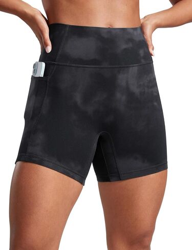 CRZ Yoga Secretsculpt Womens Butterlift High Weist Scrunch Butt Buts Shorts مع جيوب 5 '' - لا تمرين أمامي غنيمة غنيمة in Kuwait