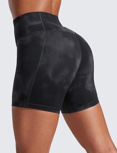 CRZ Yoga Secretsculpt Womens Butterlift High Weist Scrunch Butt Buts Shorts مع جيوب 5 '' - لا تمرين أمامي غنيمة غنيمة in Kuwait