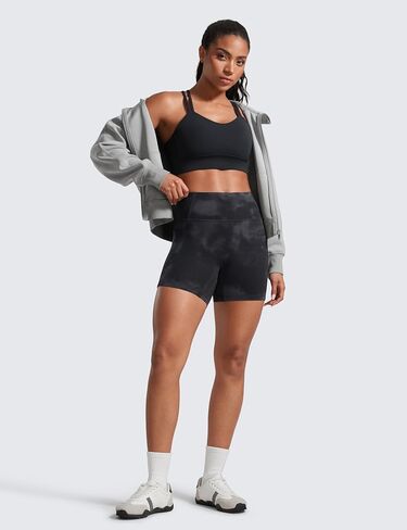 CRZ Yoga Secretsculpt Womens Butterlift High Weist Scrunch Butt Buts Shorts مع جيوب 5 '' - لا تمرين أمامي غنيمة غنيمة in Kuwait