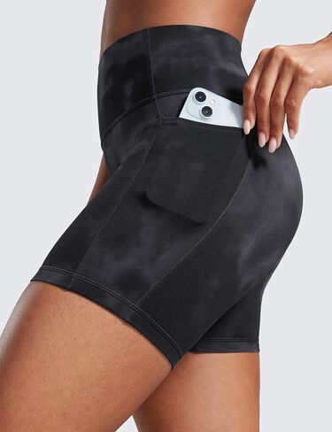 CRZ Yoga Secretsculpt Womens Butterlift High Weist Scrunch Butt Buts Shorts مع جيوب 5 '' - لا تمرين أمامي غنيمة غنيمة in Kuwait