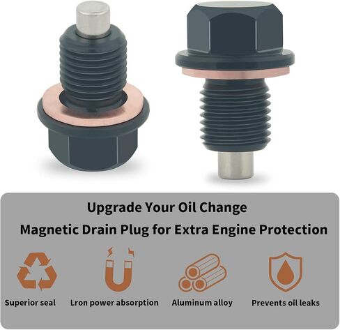 M12x1.25 Magnetic Aluminum Oil pan Drain Plug Copper Gasket for Toyota, Lexus, Nissan, Infiniti in Saudi Arabia