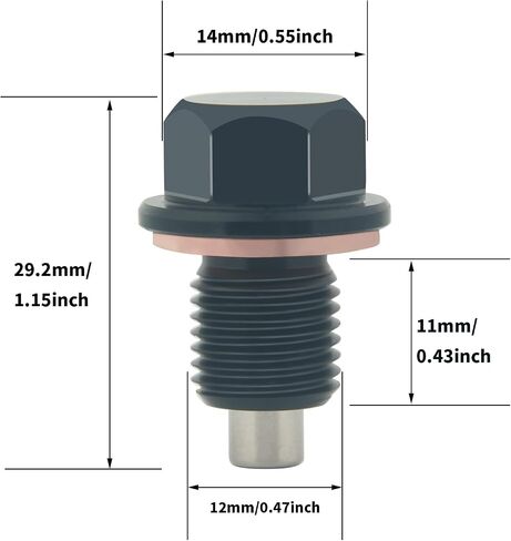 M12x1.25 Magnetic Aluminum Oil pan Drain Plug Copper Gasket for Toyota, Lexus, Nissan, Infiniti in Saudi Arabia