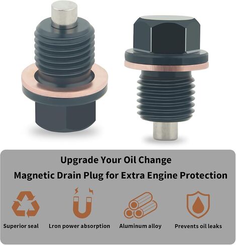 M12x1.25 Magnetic Aluminum Oil pan Drain Plug Copper Gasket for Toyota, Lexus, Nissan, Infiniti in Saudi Arabia
