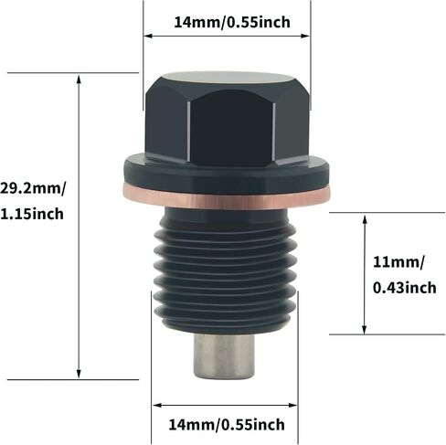 M12x1.25 Magnetic Aluminum Oil pan Drain Plug Copper Gasket for Toyota, Lexus, Nissan, Infiniti in Saudi Arabia