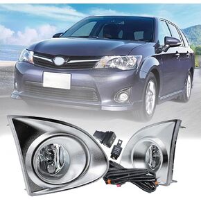 مجموعة أضواء الضباب متوافقة مع Toyota Corolla Axio 2013 2014 2015 | مصابيح ضباب المصد الأمامي مصابيح القيادة مع H11 لمبة/مفتاح/عدسة واضحة | 81220-0D042 (مدي أسود) in Kuwait