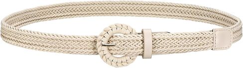 JASGOOD Women's Braided Woven Boho Belt - Skinny Waist Strap for Summer Dresses & Jeans(Width:0.9") in Saudi Arabia