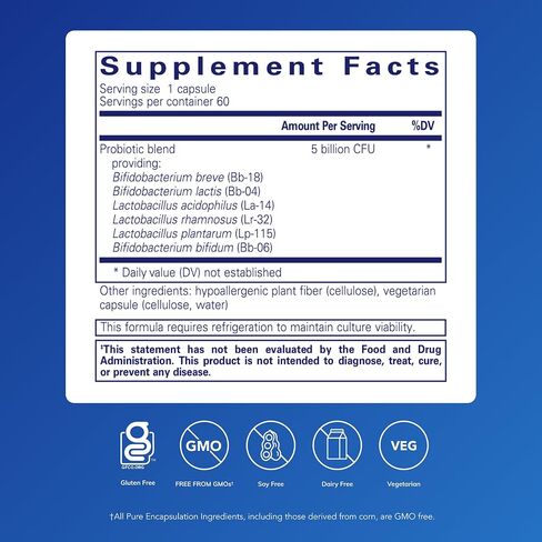 Pure Encapsulations PureProbiotic | Allergen-Free Multi-Strain Probiotic Formula for Immune and Gastrointestinal Health* | 60 Capsules in Saudi Arabia