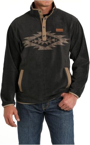Cinch Men's Charcoal Fleece Pullover in Saudi Arabia