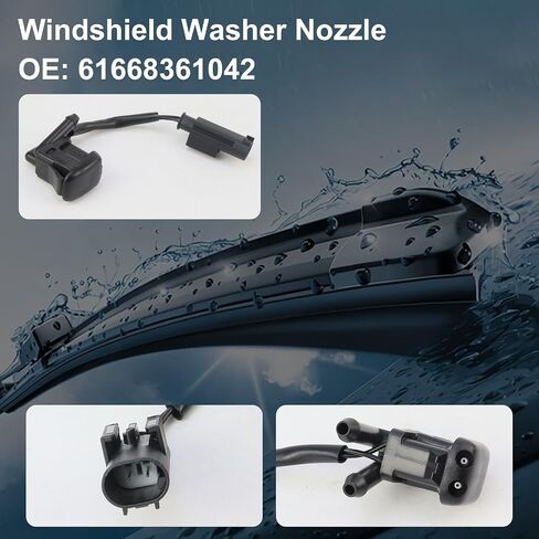 MUNIK 61668361042 Windshield Washer Nozzle 1996-2004 For BMW 5 Series E39 520d 520i 523i 525d 525i 528i 530d 530i 535i 540i M5 Replat# BF0114200036 887503801 12170885 EDSBM059 in Saudi Arabia
