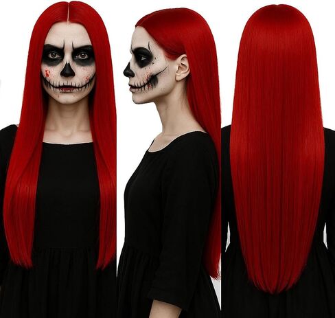 31 inch Long Straight Wig for Women, Costume Wig for Halloween, Halloween Wigs for Girls, Themed Parties, Cosplay and Events (Green) in Saudi Arabia