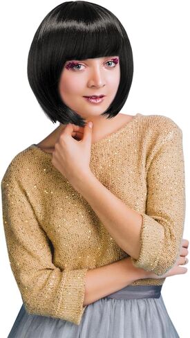 Dress Up America Bob Wig - Short Bob Wig with Bangs - Cosplay Wig for Women - Costume Wigs for Dress Up (Black) in Saudi Arabia