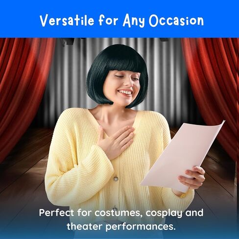 Dress Up America Bob Wig - Short Bob Wig with Bangs - Cosplay Wig for Women - Costume Wigs for Dress Up (Black) in Saudi Arabia