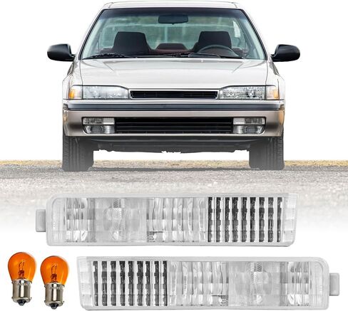 USR 90-91 Accord Front Turn Signal Bumper Lamps (Left + Right) Pair - Compatible with 1990-1991 Honda Accord 2 Door Coupe and 4 Door Sedan All Models/Trims (CLEAR LIGHTS) in Saudi Arabia