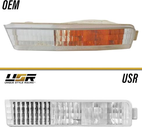 USR 90-91 Accord Front Turn Signal Bumper Lamps (Left + Right) Pair - Compatible with 1990-1991 Honda Accord 2 Door Coupe and 4 Door Sedan All Models/Trims (CLEAR LIGHTS) in Saudi Arabia