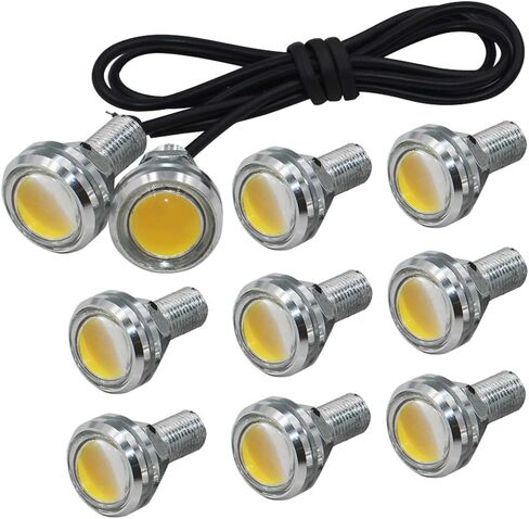 Yolu 10-Pack Eagle Eye Lights White COB 1-SMD 20mm Eagle Eye Led Bulbs Daytime Running Lights Reverse Tail Brake Turn Signal Light Tail Backup Lights Clearance Marker Lights 12V in Kuwait