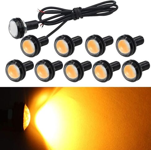 Yolu 10-Pack Eagle Eye Lights White COB 1-SMD 20mm Eagle Eye Led Bulbs Daytime Running Lights Reverse Tail Brake Turn Signal Light Tail Backup Lights Clearance Marker Lights 12V in Kuwait