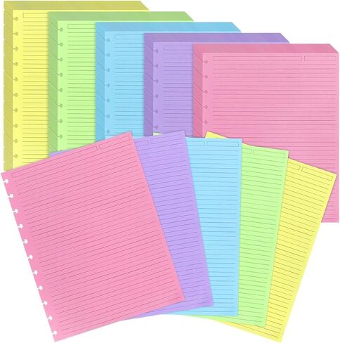 120 Sheets/240 Pages Letter Size Discbound Lined Refill Paper, A4 Loose Leaf Paper White 11-Disc Thicker Refillable Planner Inserts, 8.5 X 11 Inch, 120gsm in Kuwait