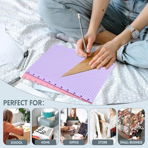 120 Sheets/240 Pages Letter Size Discbound Lined Refill Paper, A4 Loose Leaf Paper White 11-Disc Thicker Refillable Planner Inserts, 8.5 X 11 Inch, 120gsm in Kuwait