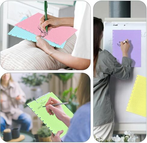 120 Sheets/240 Pages Letter Size Discbound Lined Refill Paper, A4 Loose Leaf Paper White 11-Disc Thicker Refillable Planner Inserts, 8.5 X 11 Inch, 120gsm in Kuwait