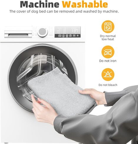 سرير كلب بسيط رائج من إسفنج جامبو لتقويم العظام للكلاب الكبيرة جدًا، أريكة أريكة للحيوانات الأليفة مقاومة للماء مع غطاء قابل للإزالة والغسل، رمادي، 41.75 بوصة × 31.5 بوصة × 8.75 بوصة in Kuwait