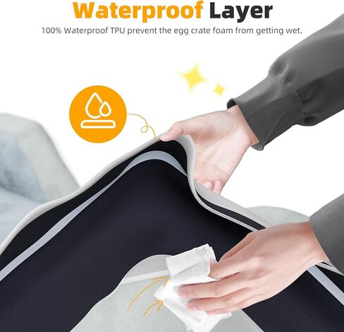 سرير كلب بسيط رائج من إسفنج جامبو لتقويم العظام للكلاب الكبيرة جدًا، أريكة أريكة للحيوانات الأليفة مقاومة للماء مع غطاء قابل للإزالة والغسل، رمادي، 41.75 بوصة × 31.5 بوصة × 8.75 بوصة in Kuwait