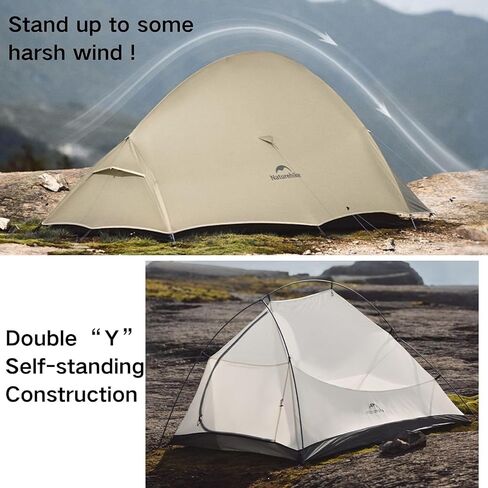 Naturehike 2024 Cloud up Pro Tent, Upgrade Ultralight Tents,1.23kg/2.7lbs,Double 1 Person Tent,for Cycle Camping,Backpacking,Hiking,Self-Standing, Construction,Easy Set up (Khaki) in Kuwait