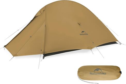 Naturehike 2024 Cloud up Pro Tent, Upgrade Ultralight Tents,1.23kg/2.7lbs,Double 1 Person Tent,for Cycle Camping,Backpacking,Hiking,Self-Standing, Construction,Easy Set up (Khaki) in Kuwait