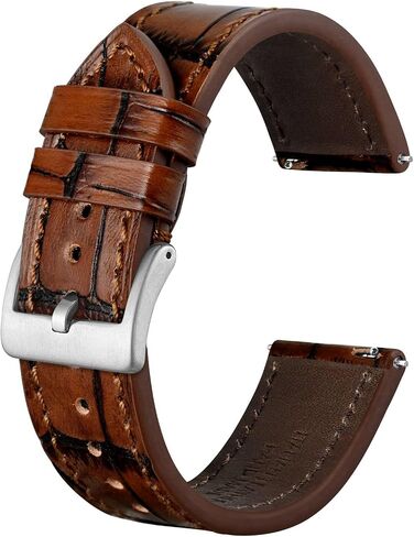 BISONSTRAP Sophisticated Watch Bands 18mm 20mm 22mm, Italian Leather with Alligator Embossed Pattern, Quick Release Replacement Straps in Saudi Arabia