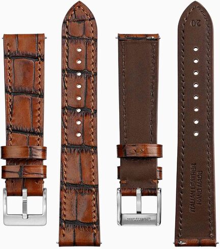 BISONSTRAP Sophisticated Watch Bands 18mm 20mm 22mm, Italian Leather with Alligator Embossed Pattern, Quick Release Replacement Straps in Saudi Arabia