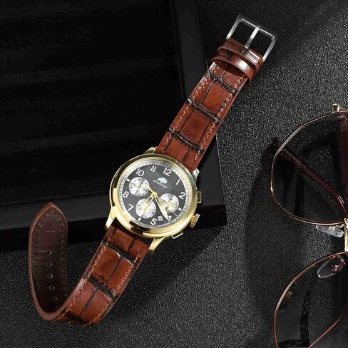 BISONSTRAP Sophisticated Watch Bands 18mm 20mm 22mm, Italian Leather with Alligator Embossed Pattern, Quick Release Replacement Straps in Saudi Arabia