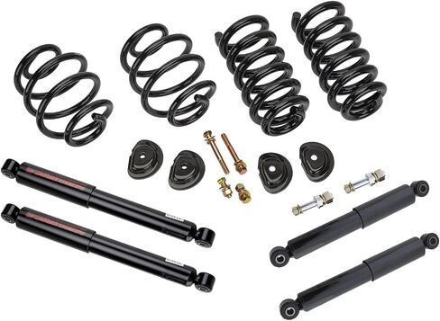 1963-1972 C10 3 Inch Front and 5 Inch Rear Drop Lowering Kit with Shocks - Improve Stance and Ride Quality, Fits 6 Cylinder and V8 Trucks, Black Powder Coated Springs in Saudi Arabia