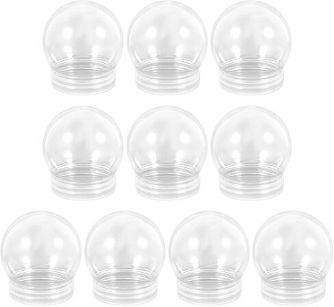 Alipis 10Pcs DIY Snow Globe, 3.6 Inch Plastic Clear Water Globe Christmas DIY Crafts Supplies Xmas Tabletop Decorations Miniature Landscape Making Props (270ML) in Saudi Arabia