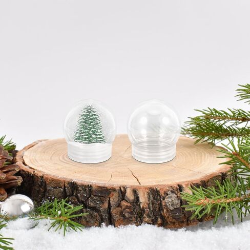 Alipis 10Pcs DIY Snow Globe, 3.6 Inch Plastic Clear Water Globe Christmas DIY Crafts Supplies Xmas Tabletop Decorations Miniature Landscape Making Props (270ML) in Saudi Arabia