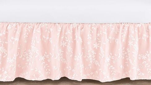تنورة سرير أطفال مكشكشة بلون أبيض شابي شيك للفتيات مكشكشة من الغبار لمجموعة Harper من Sweet Jojo Designs in Saudi Arabia