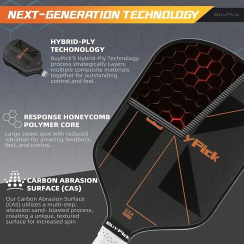 Pickleball Paddles Set of 2, USAPA Approved Carbon Fiber Surface Paddles with Anti-Slip Sweat-Absorbing Grip &16MM Racket, Light Pickleball Set with 2 Pickleball Paddle 4 PE Balls& 1 Bag in Saudi Arabia