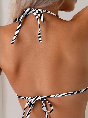 SOLY HUX Women's Leopard Print Bikini Sets Halter Triangle Bathing Suit Tie Side Two Piece Swimsuit in Saudi Arabia